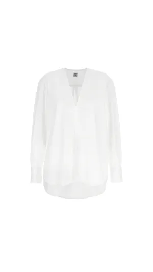 V-neck Blouse - White